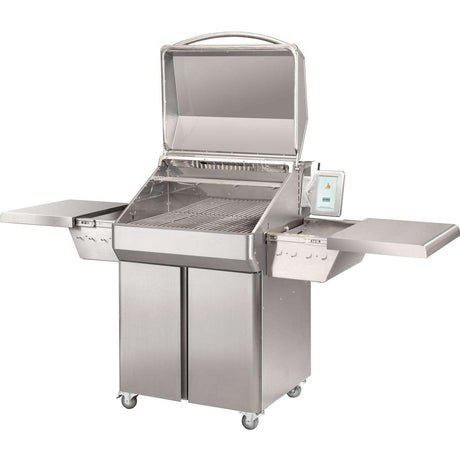 Memphis Grills Pro ITC3 Wi-Fi Monitored 28-Inch 304 Stainless Steel Pellet Grill - VG0001S grill open