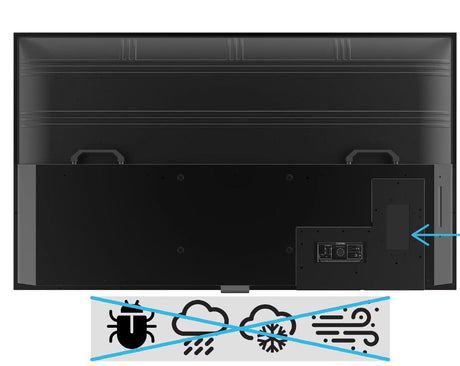 Peerless-AV Neptune 65 inch Partial Sun 4K UHD LCD Outdoor Smart TV - WPTV653 rear connections