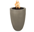 Top Fires by The Outdoor Plus Castillo 33-Inch Propane Fire Pillar - Ash Concrete - Match Light - No Access Door-OPT-CST022-ASH-LP
