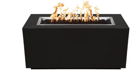 Top Fires by The Outdoor Plus Pismo 48-Inch Propane Fire Pit - Black Powder Coat Steel - Match Light - OPT-R4824PCR-BLK-LP