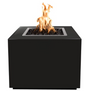 Top Fires by The Outdoor Plus Forma 30-Inch Propane Fire Pit - Black Powder Coat Steel - Match Light - OPT-30PCSQ-BLK-LP