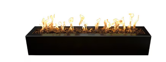 Top Fires by The Outdoor Plus Eaves 60-Inch Propane Fire Pit - Black Powder Coat Steel - Match Light - OPT-LBT60-BLK-LP