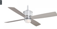 Minka-Aire Strata 52-Inch 4-Blade LED Ceiling Fan in Galvanized Finish W/ Silver Blades & Etched Opal Glass - F734L-GL