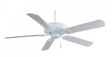 Minka-Aire Sundowner 54-Inch 5-Blade Ceiling Fan in White Finish W/ White Blades - F589-WH