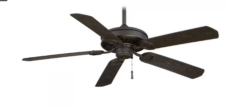 Minka-Aire Sundowner 54-Inch 5-Blade Ceiling Fan in Black Iron W/ Aged Iron Accents Finish & Black Iron Blades - F589-BI/AI