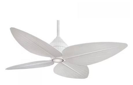Minka-Aire Gauguin 52-Inch 4-Blade LED Ceiling Fan in Flat White Finish W/ Flat White Blades & Integrated Light - F581L-WHF