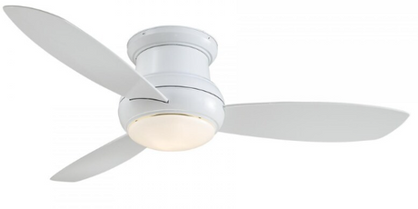 Minka-Aire Concept II Wet 52-Inch 3-Concave Blade LED Ceiling Fan in White Finish W/ White Blades & White Opal Glass - F474L-WH
