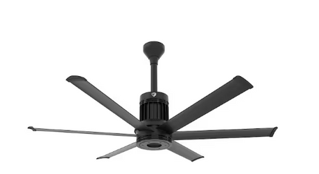 60-Inch i6 Ceiling Fan Universal Mount W/12-Inch Ext Tube & LED Black by Big Ass Fans - MK-I61-051906A728I12S2