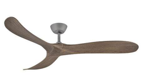 Minka-Aire Molino 65-Inch 3-Blade LED Smart Ceiling Fan in Coal Finish W/ Seashore Grey Blades & Etched White Glass - F742L-CL/SG
