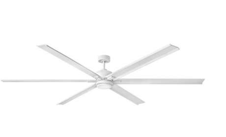 Minka-Aire Slipstream 65-Inch 8-Blade LED Ceiling Fan in White Finish W/ Flat White Blades & Etched Opal Glass - F888L-WHF
