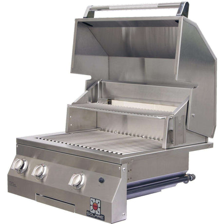 Solaire 27 Inch Deluxe Built-In All Infrared Propane Gas Grill With Rotisserie - SOL-AGBQ-27GIRXL-LP open