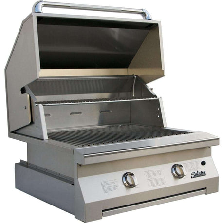 Solaire 30 Inch Built-In All Infrared Propane Gas Grill - SOL-IRBQ-30IR-LP open