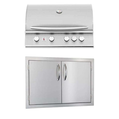 Summerset Sizzler 32-Inch Propane Outdoor Kitchen Package w Double Access Door - SIZ32-LP-SSDD-PROMO