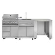 Thor Kitchen 4-Piece Modular Outdoor Kitchen Island Suite w 4-Burner Propane Gas Grill