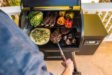 Traeger Ironwood 650 Wi-Fi Controlled Wood Pellet Grill W WiFIRE, Pellet Sensor, Front Shelf & Grill Cover - TFB65BLF + BAC362 + BAC505