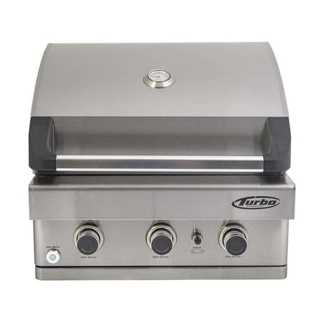 Turbo 26-Inch 3-Burner Built-In Propane Gas Grill - BTH2621BLP Front