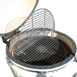 Vision Elite Series XR402 Deluxe 20-Inch Kamado Grill - Cottage White - XR-402WC open grill