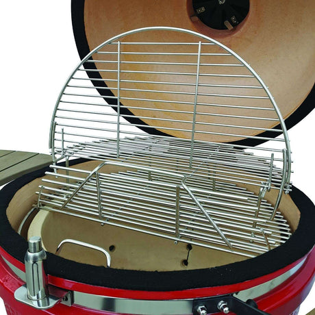 Vision Professional C-Series Ceramic Kamado Grill - Red - C-R4C1F1-H open gril