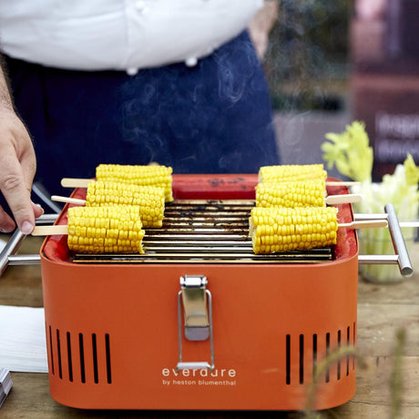Everdure By Heston Blumenthal CUBE 17-Inch Portable Charcoal Grill - Orange - HBCUBEOUS