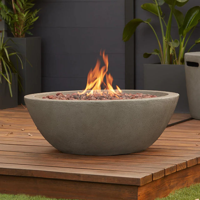 Lakeview Creekwood 36-Inch Round Propane Gas Fire Bowl - Glacier Gray - SC-C539LP-GLG