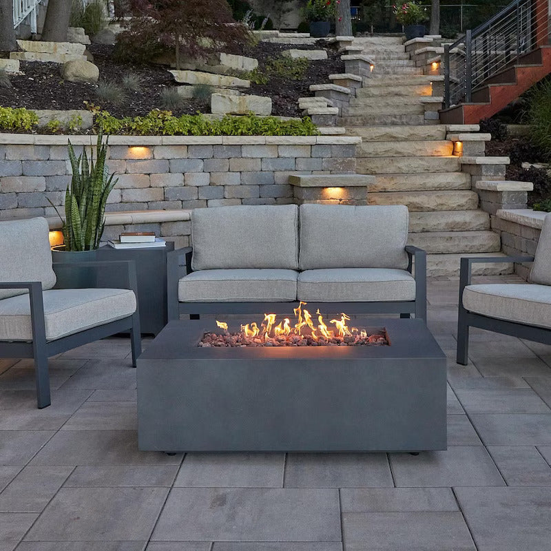 Lakeview Elysian 42-Inch Rectangle Natural Gas Fire Table - Weathered Slate (Ships as Propane w/ Conversion Kit) - SC-C9811NG-WSLT
