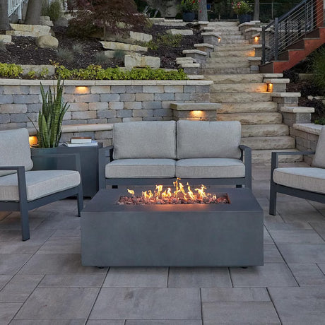 Lakeview Elysian 42-Inch Rectangle Natural Gas Fire Table - Weathered Slate (Ships as Propane w/ Conversion Kit) - SC-C9811NG-WSLT