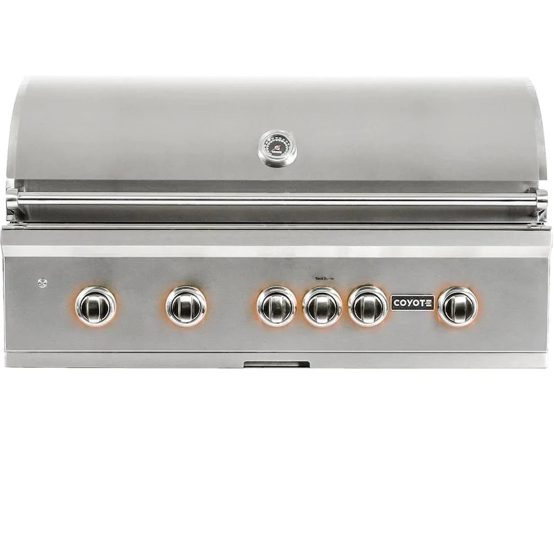 Coyote S-Series 42-Inch 5-Burner Built-In Natural Gas Grill With RapidSear Infrared Burner & Rotisserie - C2SL42NG