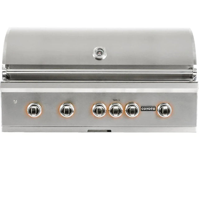 Coyote S-Series 42-Inch 5-Burner Built-In Natural Gas Grill With RapidSear Infrared Burner & Rotisserie - C2SL42NG