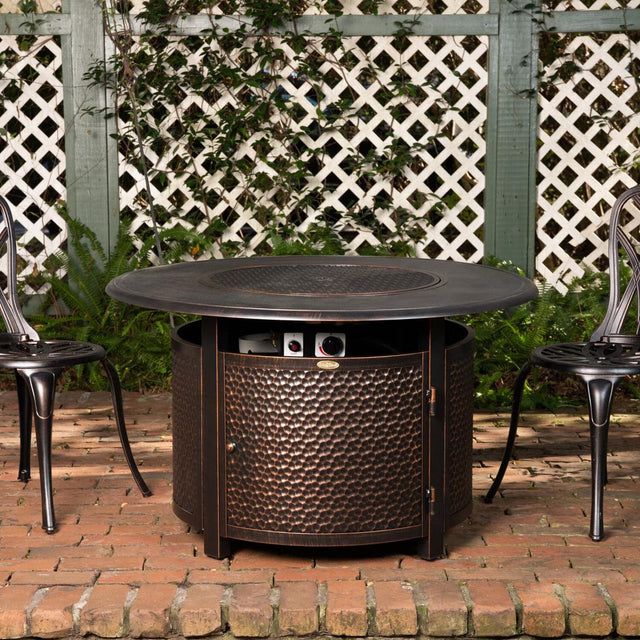Ultimate Patio Leafview 42-Inch Round Aluminum Propane Fire Pit Table (1)
