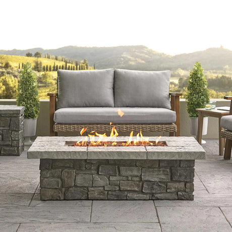Lakeview Baywood 52-Inch Rectangle Natural Gas Fire Table - Gray (Ships as Propane w/ Conversion Kit) - SC-C11812NG-GRY