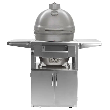 Reintroducing a tough kamado grill designed to provide a lifetime of performance and memories. Made from one inch thick solid cast aluminum, the Blaze Kamado offers superior durability and outstanding temperature control. The non-porous grill body allows 
