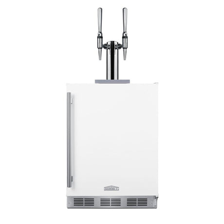 Summit 24-Inch ADA Compliant Outdoor Rated Double Tap Nitro-Infused Coffee Dispenser / Kegerator - SBC58WHBIADANCFTWIN