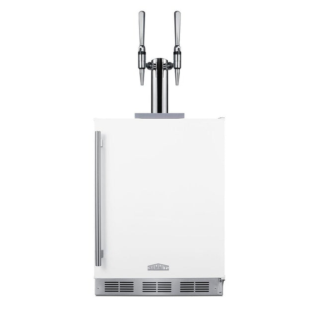 Summit 24-Inch ADA Compliant Outdoor Rated Double Tap Nitro-Infused Coffee Dispenser / Kegerator - SBC58WHBIADANCFTWIN