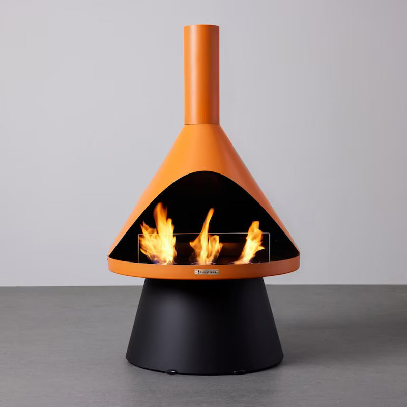 TerraFlame Lloyd Modern Gel Fuel Fireplace W/ 6 Pack Fuel - Atomic Orange (1)