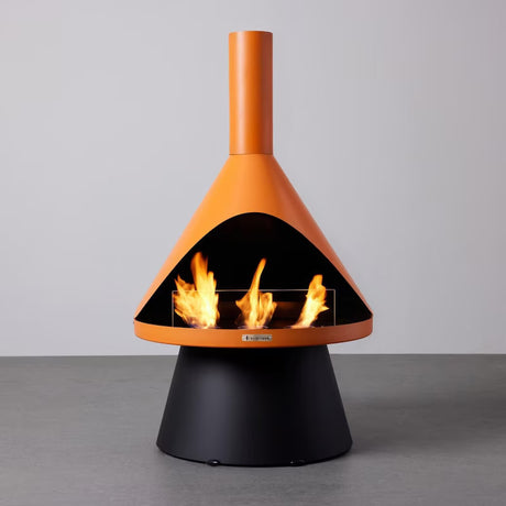 TerraFlame Lloyd Modern Gel Fuel Fireplace W/ 6 Pack Fuel - Atomic Orange (1)