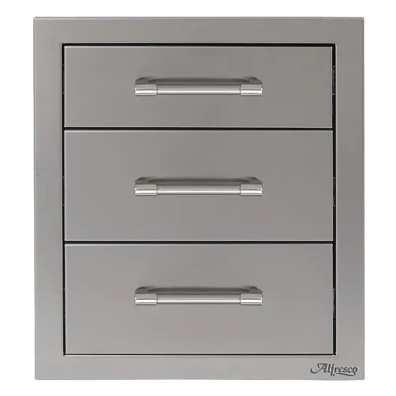 Alfresco 17-Inch Stainless Steel Soft-Close Triple Drawer - AXE-3DR-SC