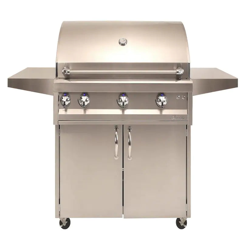 Artisan Professional 36-Inch 3-Burner Freestanding Natural Gas Grill With Rotisserie - ARTP-36C-NG