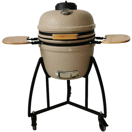 Lifesmart 18-Inch Ceramic Kamado Grill With 5-Piece Accessory Bundle - Brown - SCS-K18AHBR
