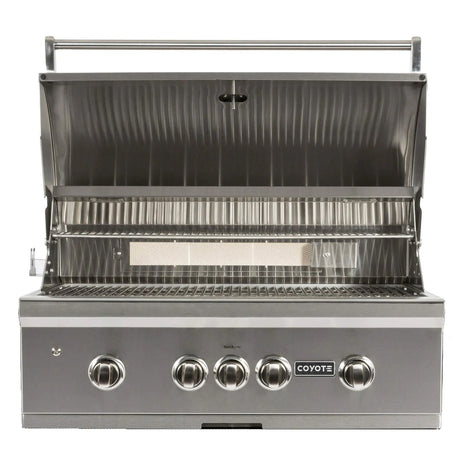 Coyote Ready-To-Assemble 8 Ft Outdoor Kitchen Island With 36-Inch S-Series Propane Gas Grill - Stacked Stone/Stone Gray - RTAC-G8-SG-C2SL36LP