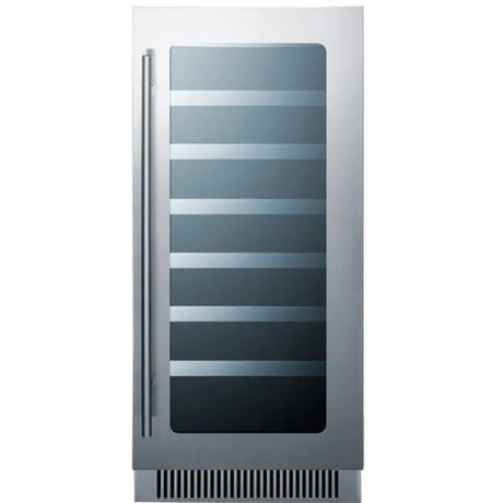 Summit Classic 15-Inch 34 Bottle Wine Cellar / Cooler - Stainless Steel / Black Cabinet - CL15WC