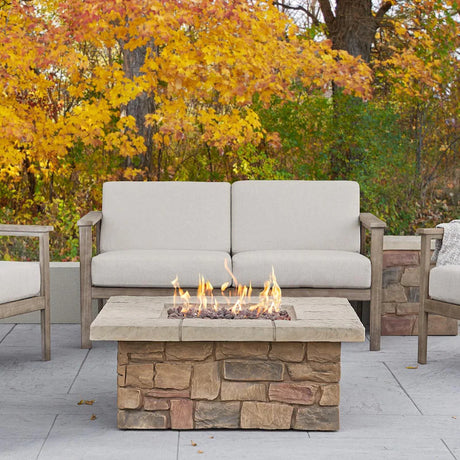 Lakeview Baywood 38-Inch Square Propane Gas Fire Table W/ NG Conversion Kit - Buff - SC-C11811LP-BF