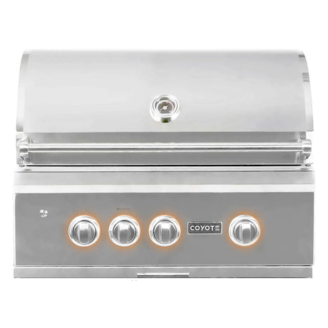 Coyote Ready-To-Assemble 6 Ft Outdoor Kitchen Island With 30-Inch S Series Propane Gas Grill - Stacked Stone/Modern White - RTAC-G6-P-SW-C2SL30LP