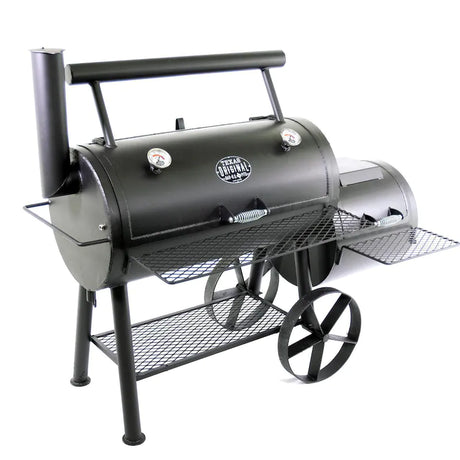 Texas Original Pits Luling Loaded 20x42x22 Single Lid Offset Smoker W/ Counter Weight - GFB-204222-XSL