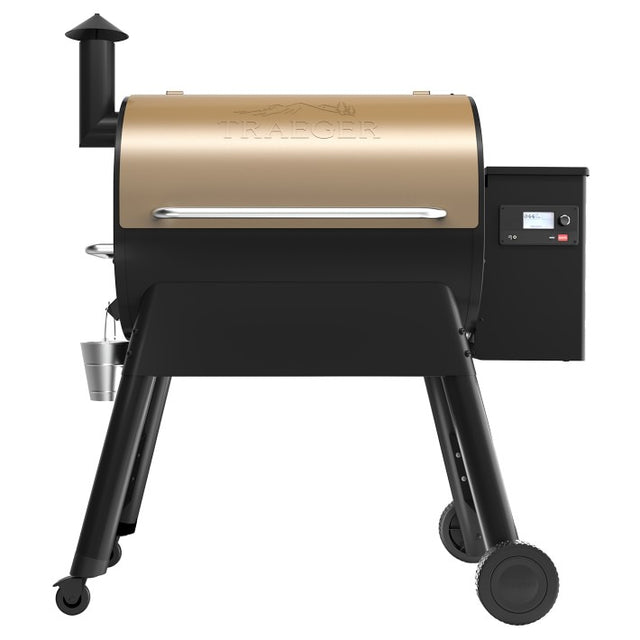 Traeger Pro 780 Wi-Fi Controlled Wood Pellet Grill W/ WiFIRE - Bronze W/ Front Shelf & Grill Cover - TFB78GZE + BAC442 + BAC504