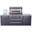 Mont Alpi 805 Deluxe Propane Gas Island Grill W/ Infrared Side Burner & Rotisserie Kit - Black Stainless Steel - MAi805-BSS