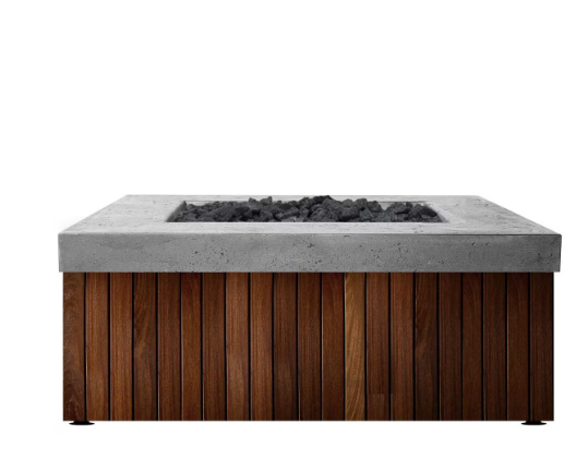Lakeview Canyon Bay 42-Inch Square Propane Gas Fire Pit Table - Pewter - SCPH-482-4LP