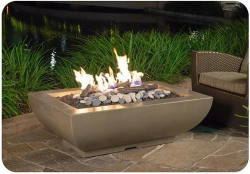 American Fyre Designs 50" Bordeaux Rectangle Gas Fire Bowl 435-DB-11-H4NC
