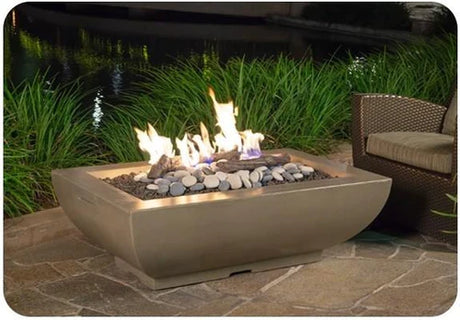 American Fyre Designs 50" Bordeaux Rectangle Gas Fire Bowl 435-DB-11-H4NC