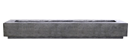 Lakeview Cascata Bay 110 110-Inch Propane Gas Rectangular Fire Pit Table W/ Windguard - Pewter
