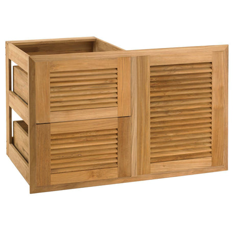 Pacific Teak Cottage 35-Inch Teak Wood Access Door and Double Drawer Combo - CO21-35C